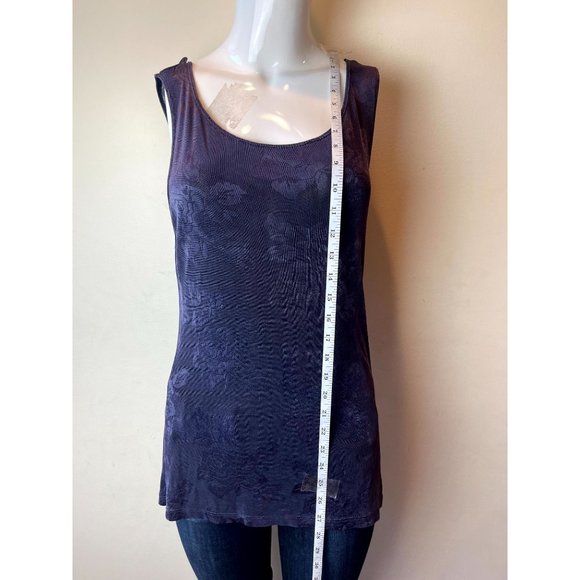 Private Edition By Chico's Women Floral Tank Top Scoop Neck Sleeveless Blue SZ M - Picture 3 of 6